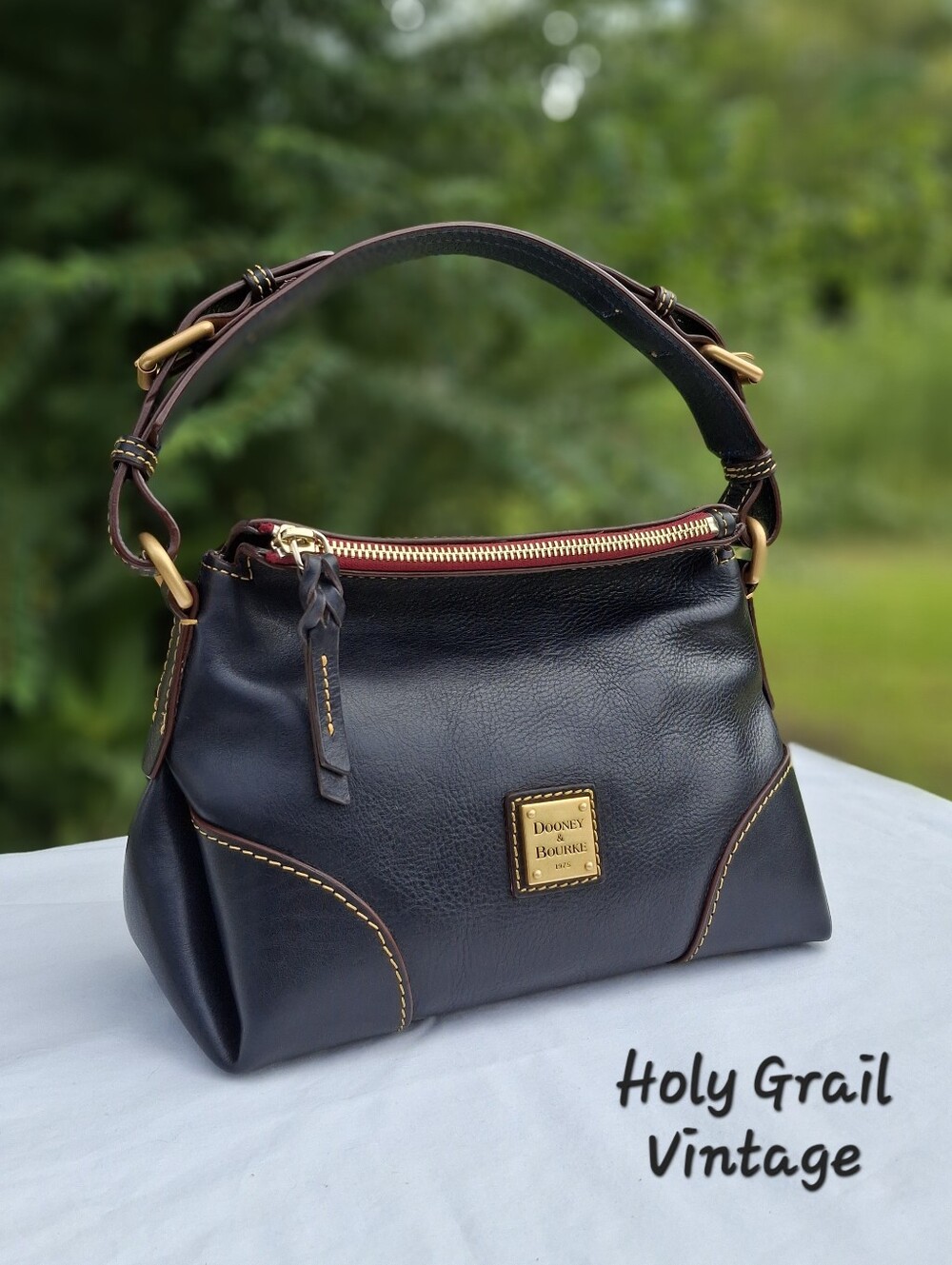 Dooney & Bourke Small Dark Navy Florentine Leather Hobo 26 Shoulder Bag